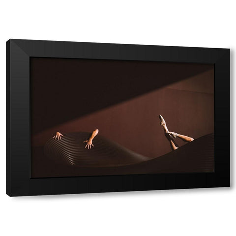 Where Is My Mind Black Modern Wood Framed Art Print with Double Matting by Nitzan, Oshrit