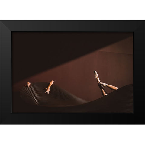 Where Is My Mind Black Modern Wood Framed Art Print by Nitzan, Oshrit