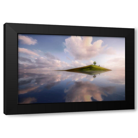 Tinyland Black Modern Wood Framed Art Print with Double Matting by Muhammad, Hary