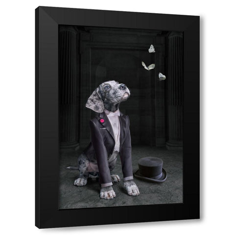 LordDog Black Modern Wood Framed Art Print with Double Matting by Egger, Marcel