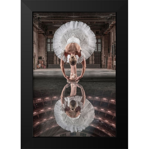 BallerinaStage Black Modern Wood Framed Art Print by Egger, Marcel