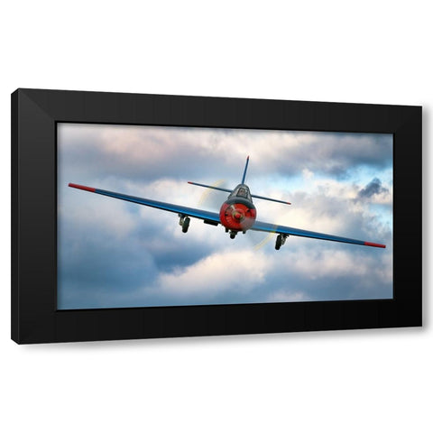 Flying in clouds Black Modern Wood Framed Art Print with Double Matting by Wrobel, Piotr
