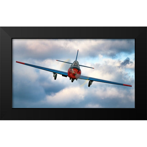 Flying in clouds Black Modern Wood Framed Art Print by Wrobel, Piotr