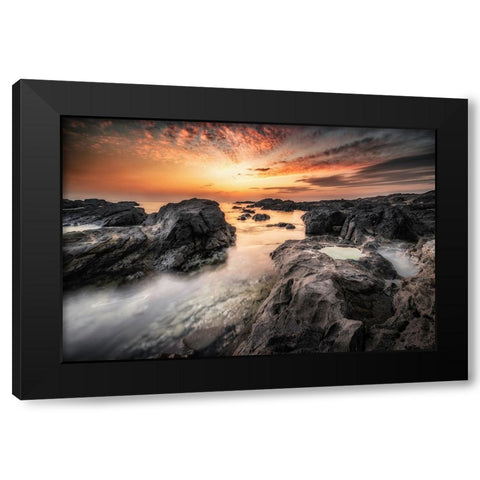Eden of the rocks Black Modern Wood Framed Art Print by Suzuki, Daiki