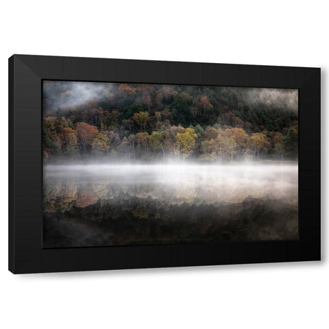 The mystical pond in the autumn Black Modern Wood Framed Art Print with Double Matting by Suzuki, Daiki