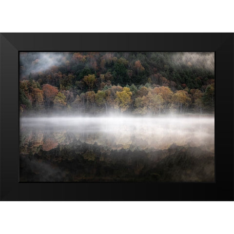 The mystical pond in the autumn Black Modern Wood Framed Art Print by Suzuki, Daiki