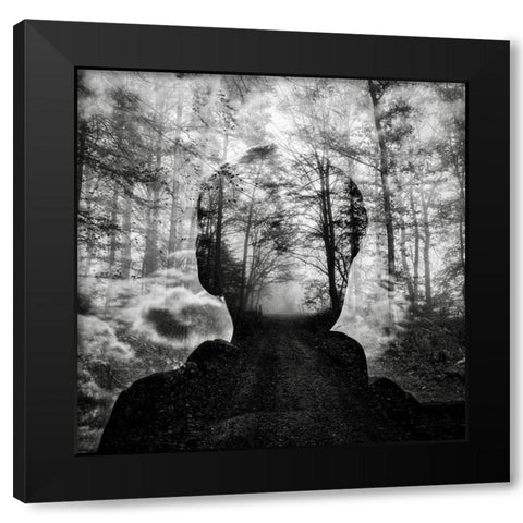 Trust me Black Modern Wood Framed Art Print with Double Matting by Kuavi, Robert