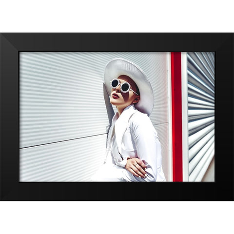 Crossing the Red Line Black Modern Wood Framed Art Print by Bolgov (Axe), Ruslan