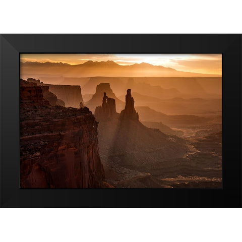 Island in the Sky Black Modern Wood Framed Art Print by Ling, Ariel