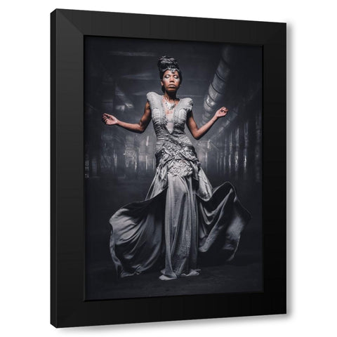 from dark Black Modern Wood Framed Art Print with Double Matting by Tesching, Klaus