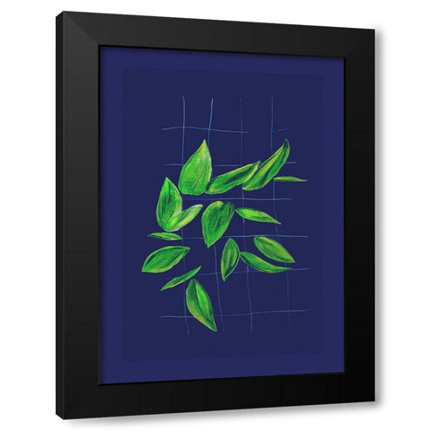 Grid leaves 1 Black Modern Wood Framed Art Print by Woelders, Tania Sloth
