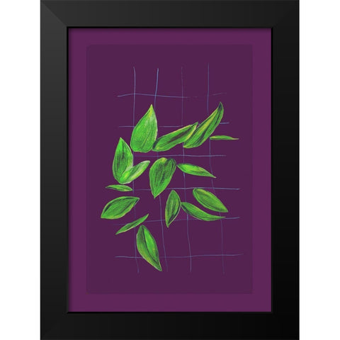 Grid leaves 2 Black Modern Wood Framed Art Print by Woelders, Tania Sloth