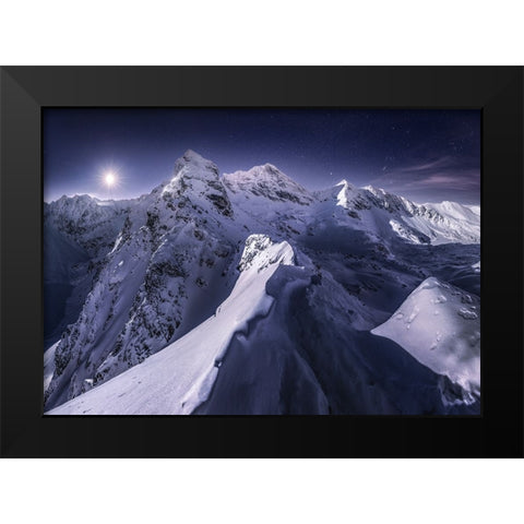 Koscielec in the Night Black Modern Wood Framed Art Print by Nienartowicz, Karol