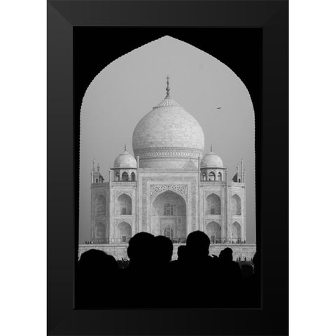First sight of the Taj Mahal Black Modern Wood Framed Art Print by Raif, Joshua