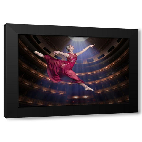 Ballerinarouge Black Modern Wood Framed Art Print with Double Matting by Egger, Marcel