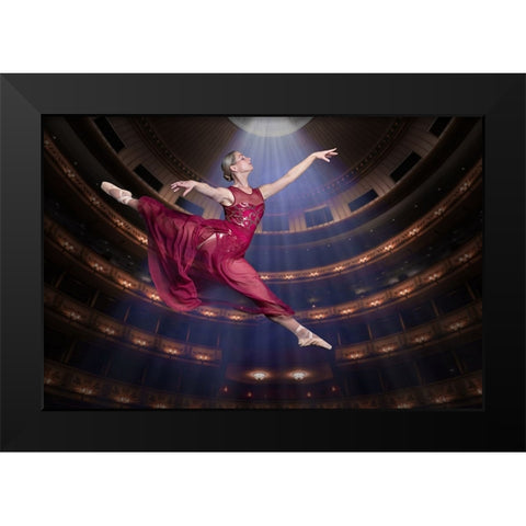 Ballerinarouge Black Modern Wood Framed Art Print by Egger, Marcel