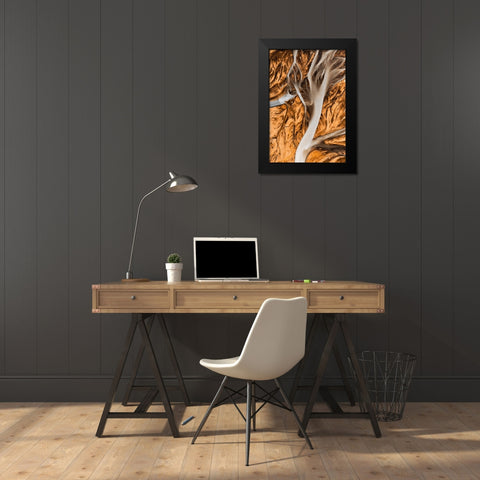 Riverbed Black Modern Wood Framed Art Print by Rong, Herbert