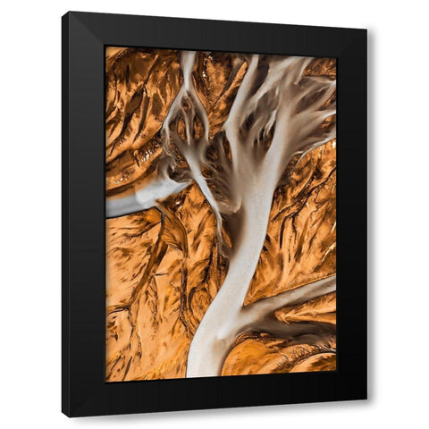 Riverbed Black Modern Wood Framed Art Print by Rong, Herbert