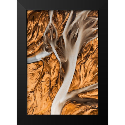 Riverbed Black Modern Wood Framed Art Print by Rong, Herbert