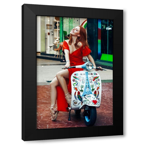 Enjoy in every moment of your ride Black Modern Wood Framed Art Print by Bolgov (Axe), Ruslan