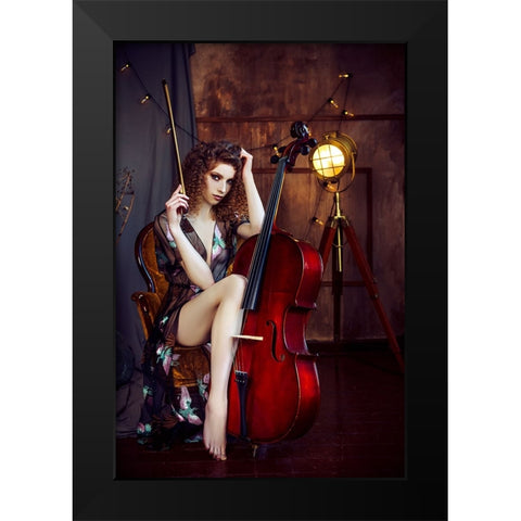 Music is my sweetest escape Black Modern Wood Framed Art Print by Bolgov (Axe), Ruslan
