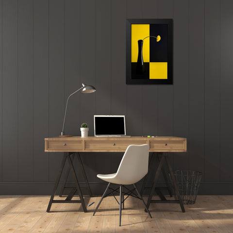 Still life with dandelion Black Modern Wood Framed Art Print by Hrabinsky, Peter