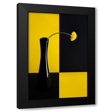 Still life with dandelion Black Modern Wood Framed Art Print by Hrabinsky, Peter