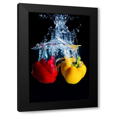 Experiment qwater and fruitq Black Modern Wood Framed Art Print by Mamangkey, Grand