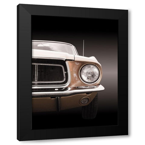 American classic car Mustang Coupe 1968 Black Modern Wood Framed Art Print by Gube, Beate