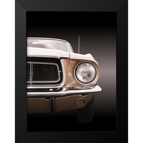 American classic car Mustang Coupe 1968 Black Modern Wood Framed Art Print by Gube, Beate