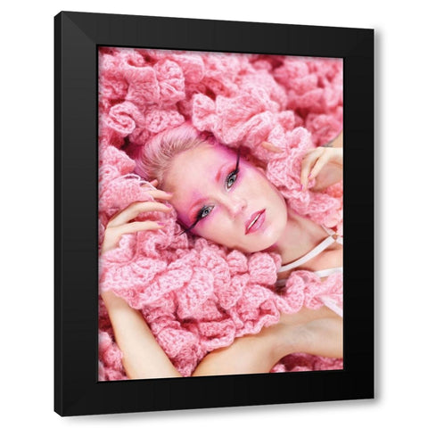 pink lady Black Modern Wood Framed Art Print with Double Matting by Allmaier, Michael