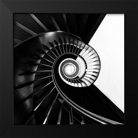 Upside Downside Black Modern Wood Framed Art Print by Wijers Smeets, Wilma