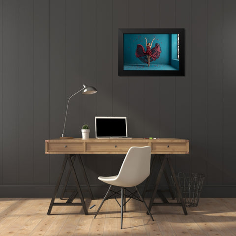 Olivia Performance Black Modern Wood Framed Art Print by Suhardjo, Lisdiyanto