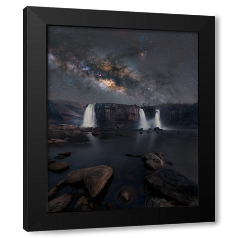 Athirapally Black Modern Wood Framed Art Print by Chander, Vikas