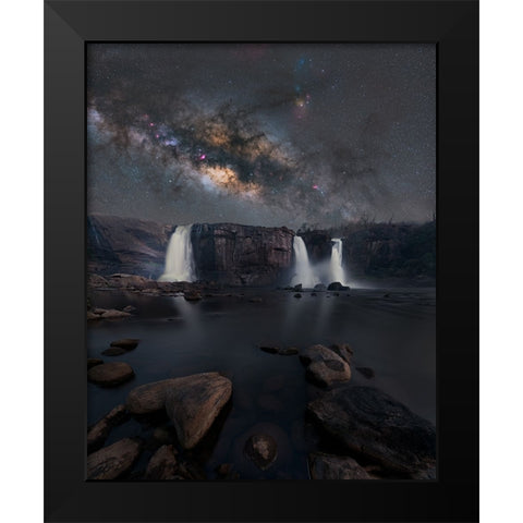 Athirapally Black Modern Wood Framed Art Print by Chander, Vikas