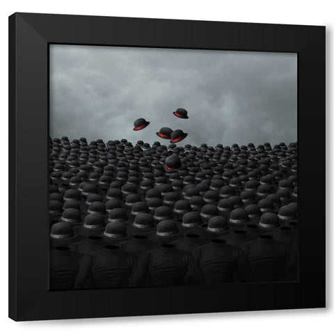 Every New Day There Is Always Rain Black Modern Wood Framed Art Print with Double Matting by Hardibudi