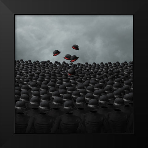 Every New Day There Is Always Rain Black Modern Wood Framed Art Print by Hardibudi
