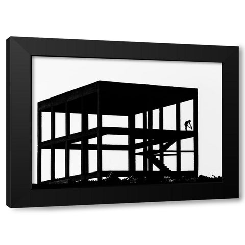 AdnAaat Black Modern Wood Framed Art Print by Yilman, Gulsen