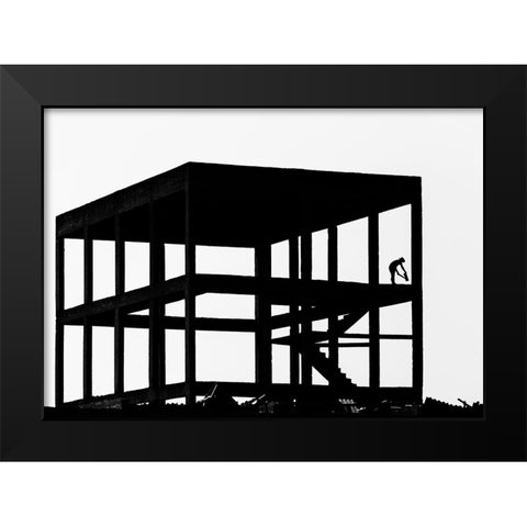 AdnAaat Black Modern Wood Framed Art Print by Yilman, Gulsen