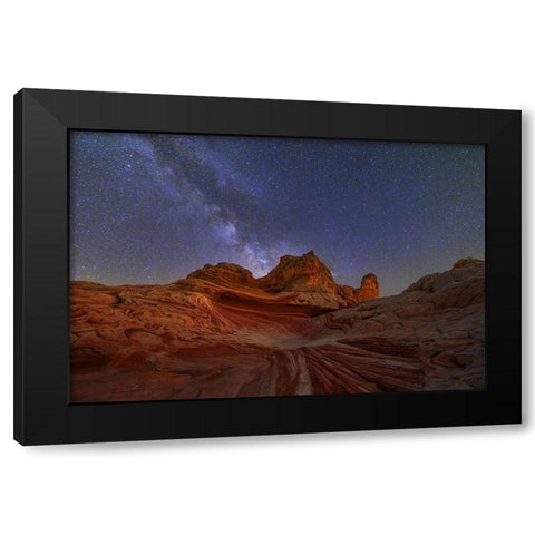 White Pocket Under Milkway Black Modern Wood Framed Art Print by pingwei pan, joy