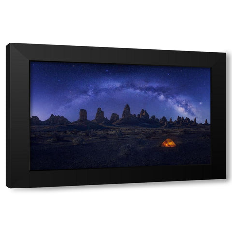 Milky Way Over The Strange Land Black Modern Wood Framed Art Print by Zhang, Anna