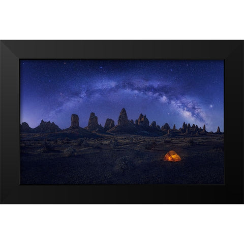Milky Way Over The Strange Land Black Modern Wood Framed Art Print by Zhang, Anna