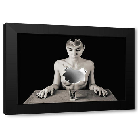 Untitled Black Modern Wood Framed Art Print by Bousca, Bogdan
