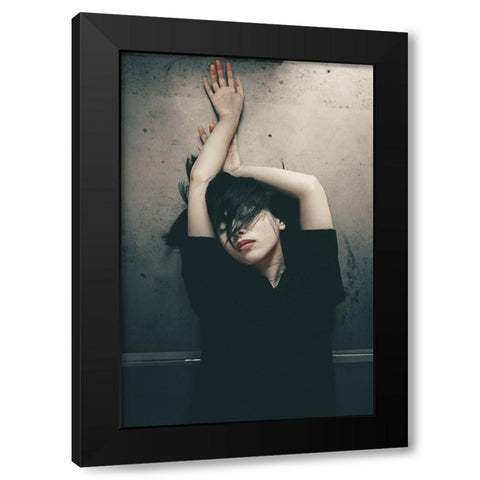 Confusion Black Modern Wood Framed Art Print by Sangan, Kurosaki