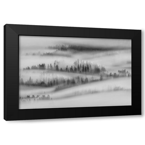 Autumn Impresions Black Modern Wood Framed Art Print by Kuric Ep, Marian