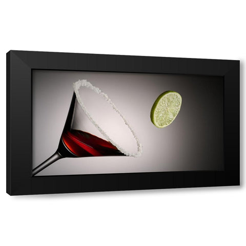 Jump in Black Modern Wood Framed Art Print by Sokac, Drazen