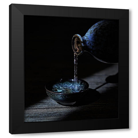 light and shadow Black Modern Wood Framed Art Print by One-Corner