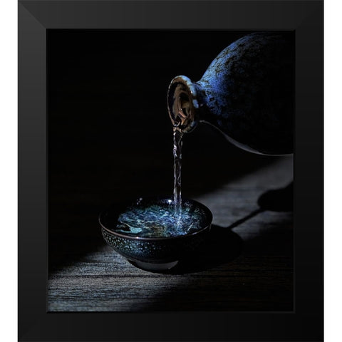 light and shadow Black Modern Wood Framed Art Print by One-Corner