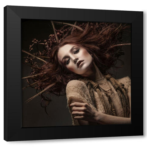 Roots2 Black Modern Wood Framed Art Print with Double Matting by Tesching, Klaus