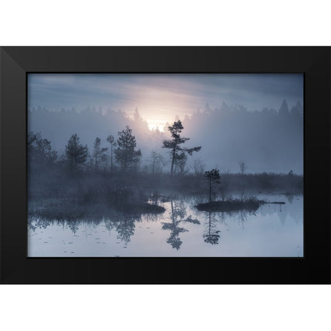 When the sun wakes up Black Modern Wood Framed Art Print by Pettersson, Benny